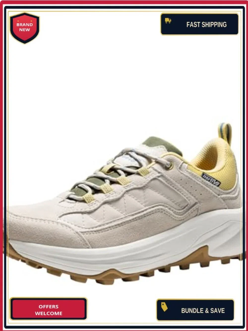 Women's Waterproof Leather Hiking Shoes Lace-Up Outdoor Trail Sneakers